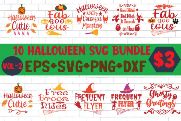 10 Halloween T-shirt Design Bundle