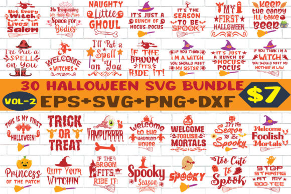 30 Halloween T-shirt Design Bundle
