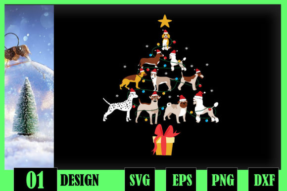 Dog Christmas Tree Lights Dog Lover
