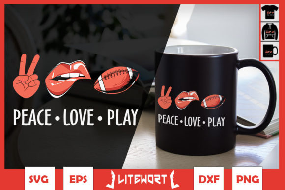 Football Peace Love Play Lips