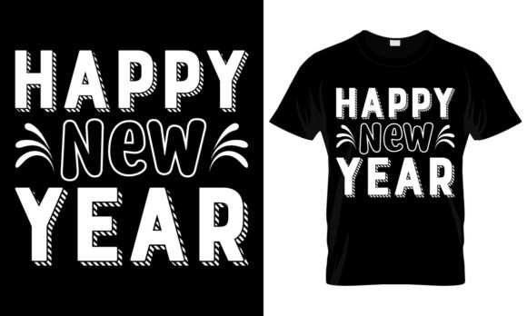 Happy New Year T Shirt Design Template